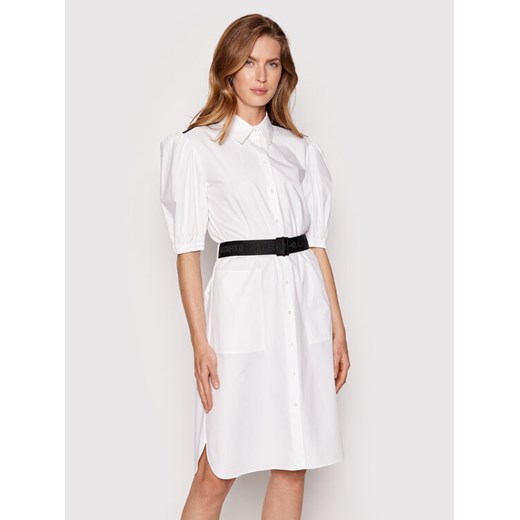 KARL LAGERFELD Sukienka koszulowa 221W1301 Biały Regular Fit Karl Lagerfeld 40 okazyjna cena MODIVO