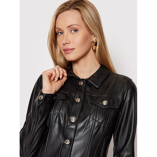 Guess Kurtka skórzana W2GL17 K8S30 Czarny Regular Fit Guess S wyprzedaż MODIVO