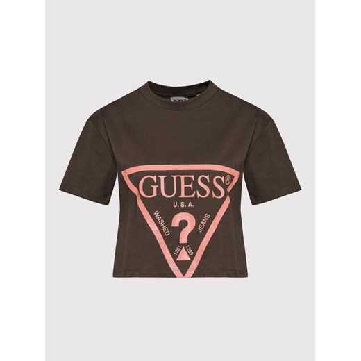Guess T-Shirt V2RI00 K8HM0 Brązowy Relaxed Fit Guess M promocja MODIVO