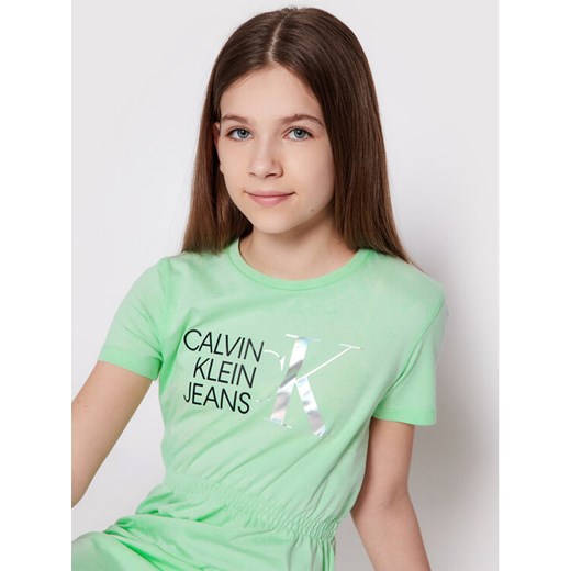 Calvin Klein Jeans T-Shirt Monogram Logo IG0IG00913 Różowy Regular Fit 4Y promocja MODIVO