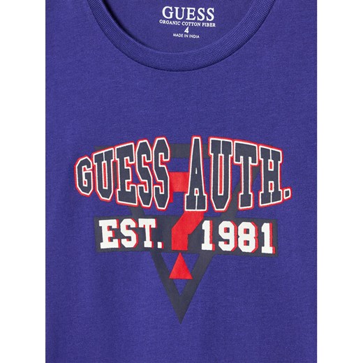 Guess T-Shirt N2RI10 K8HM0 Niebieski Regular Fit Guess 4Y promocyjna cena MODIVO