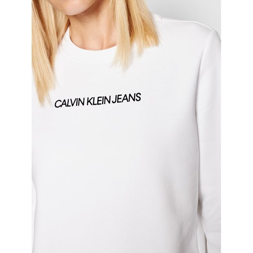 Calvin Klein Jeans Bluza J20J216537 Biały Regular Fit XL okazyjna cena MODIVO
