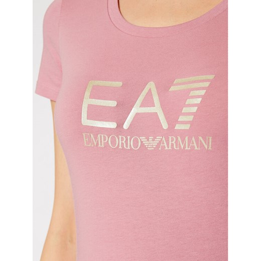 EA7 Emporio Armani T-Shirt 8NTT63 TJ12Z 1436 Różowy Slim Fit L okazja MODIVO