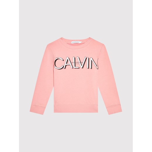 Calvin Klein Jeans Bluza Logo IG0IG01006 Różowy Regular Fit 4Y okazja MODIVO