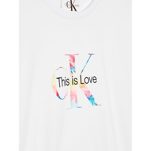 Calvin Klein Jeans T-Shirt Pride Monogram Logo IG0IG01794 Biały Relaxed Fit 12Y MODIVO okazja