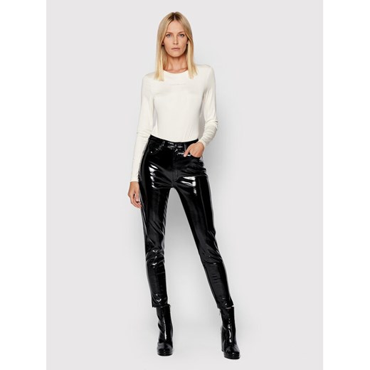 Calvin Klein Jeans Spodnie z imitacji skóry J20J217664 Czarny Slim Fit L okazyjna cena MODIVO