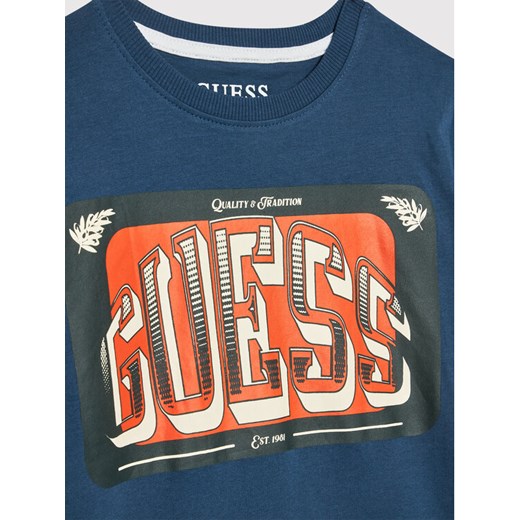 Guess T-Shirt L2RI01 K8HM0 Granatowy Regular Fit Guess 16Y okazja MODIVO