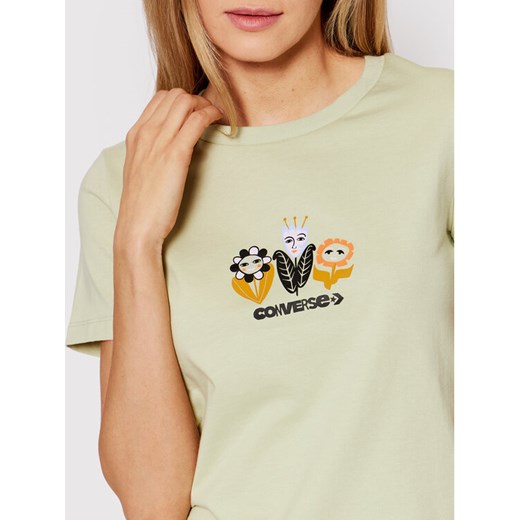 Converse T-Shirt We Are Stronger Together 10024264-A02 Zielony Regular Fit Converse XS okazyjna cena MODIVO