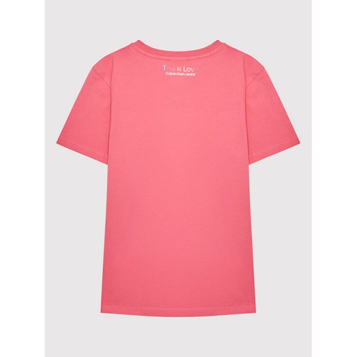 Calvin Klein Jeans T-Shirt Pride Monogram Logo IU0IU00339 Różowy Regular Fit 14Y okazja MODIVO