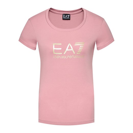 EA7 Emporio Armani T-Shirt 8NTT63 TJ12Z 1436 Różowy Slim Fit L wyprzedaż MODIVO