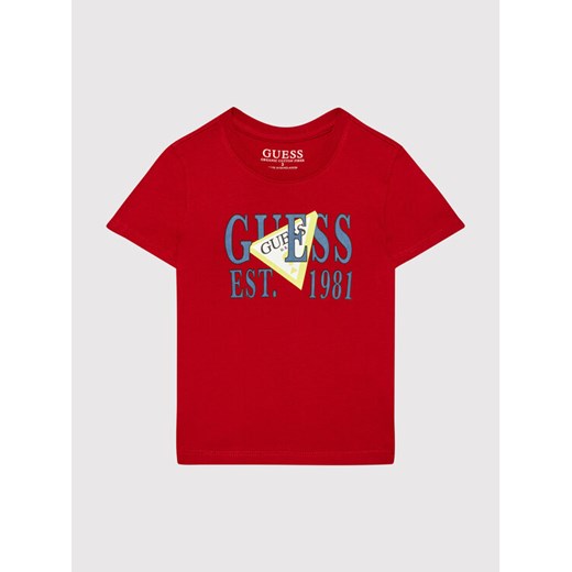 Guess T-Shirt N2RI00 K8HM0 Czerwony Regular Fit Guess 4Y MODIVO okazja