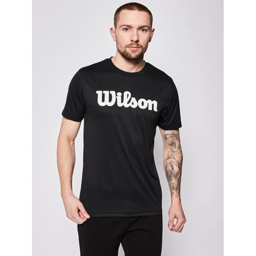 Wilson Koszulka techniczna Uwii Script Tech Tee WRA770306 Czarny Regular Fit Wilson L MODIVO okazja