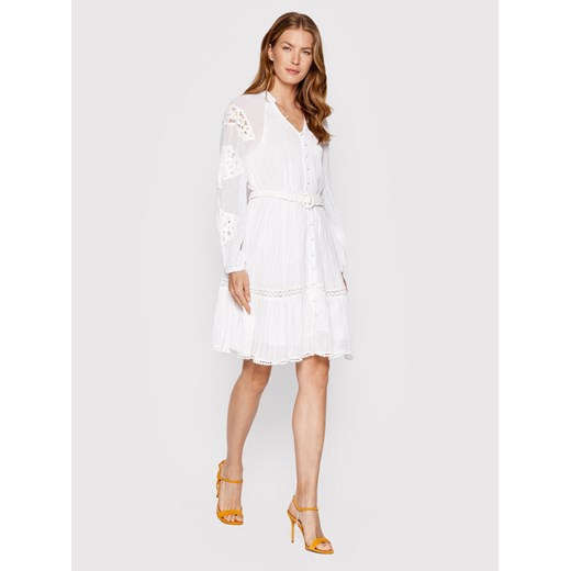 Guess Sukienka koszulowa Arita W2GK22 WE340 Biały Regular Fit Guess S wyprzedaż MODIVO