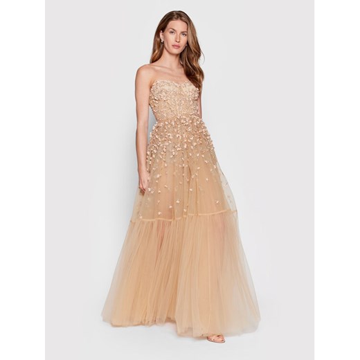 Elisabetta Franchi Sukienka wieczorowa AB-097-22E2-V1190 Beżowy Regular Fit Elisabetta Franchi 42 wyprzedaż MODIVO
