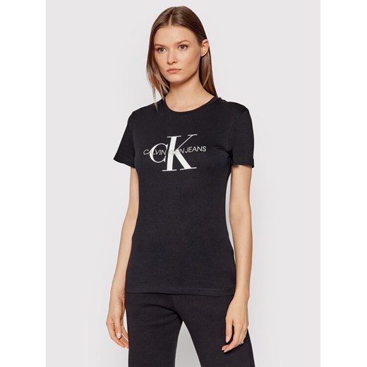 Calvin Klein Jeans T-Shirt Core Monogram Logo J20J207878 Czarny Regular Fit XS wyprzedaż MODIVO