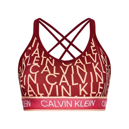 Calvin Klein Performance Biustonosz top Low Support 00GWS1K133 Bordowy XS okazja MODIVO