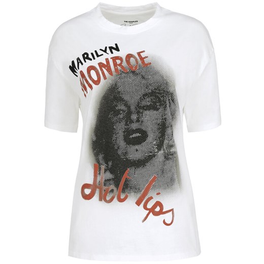 The Kooples T-Shirt Jersey And Marilyn Print FTSC18002K Biały Regular Fit The Kooples 2 okazja MODIVO