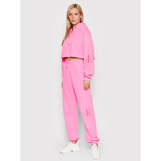 Calvin Klein Jeans Spodnie dresowe J20J218974 Różowy Relaxed Fit L promocja MODIVO