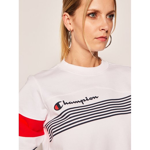 Champion Bluza Graphic Stripe And Colour Block Cropped 112761 Biały Regular Fit Champion L promocja MODIVO