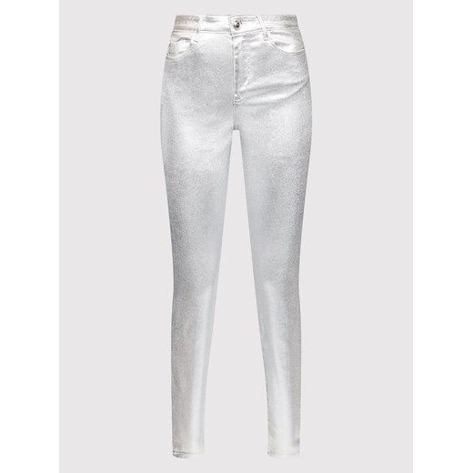 Guess Spodnie materiałowe W2RA46 WEEH1 Srebrny Skinny Fit Guess 26_31 promocja MODIVO