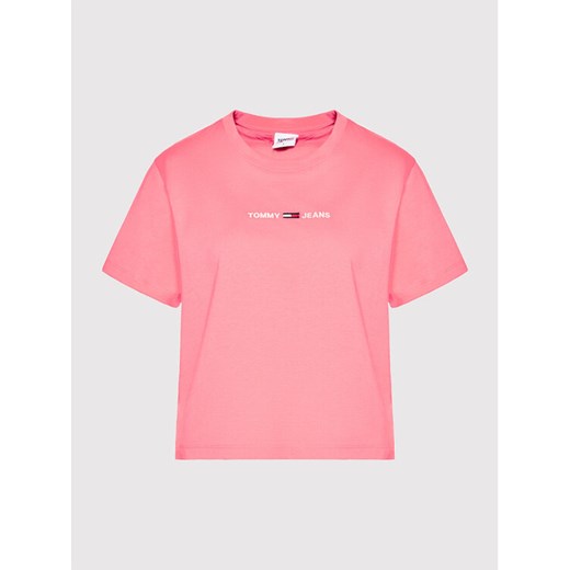 Tommy Jeans T-Shirt Linear Logo DW0DW10057 Różowy Regular Fit Tommy Jeans S MODIVO promocja