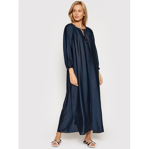 Max Mara Beachwear Sukienka plażowa Armenia 32210118 Granatowy Relaxed Fit 40 wyprzedaż MODIVO