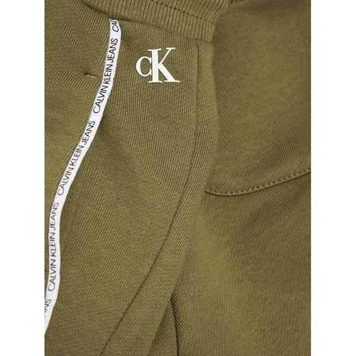 Calvin Klein Jeans Szorty sportowe Logo Piping IB0IB00929 Zielony Regular Fit 10Y promocja MODIVO