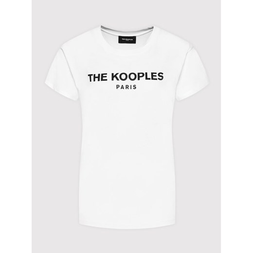The Kooples T-Shirt Jersey Print FTSC20036K Biały Regular Fit The Kooples 3 wyprzedaż MODIVO