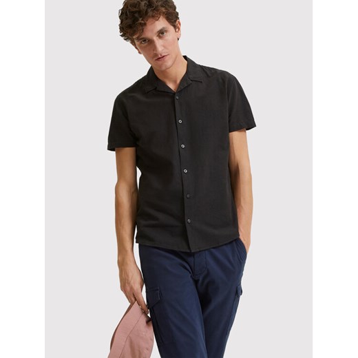Selected Homme Koszula New Linen 16079055 Czarny Regular Fit Selected Homme L wyprzedaż MODIVO
