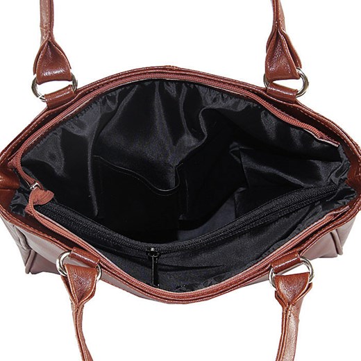 DAN-A T177 koniakowa torebka skórzana damska skorzana-com czarny minimalistyczny