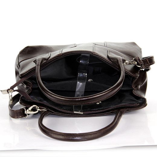 DAN-A T171 czekoladowa torebka skórzana damska kuferek skorzana-com czarny minimalistyczny