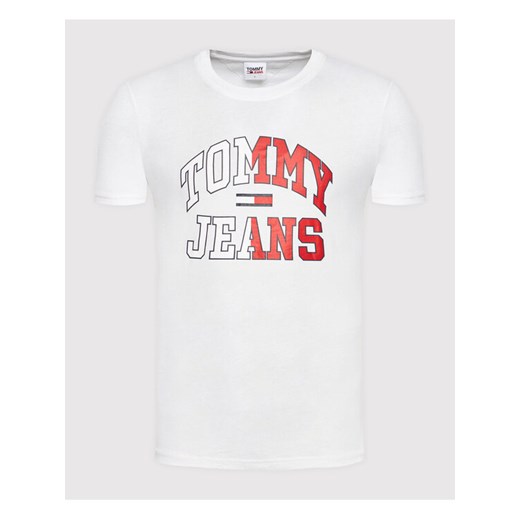Tommy Jeans T-Shirt Entry Colegiatte DM0DM12421 Biały Regular Fit Tommy Jeans L wyprzedaż MODIVO