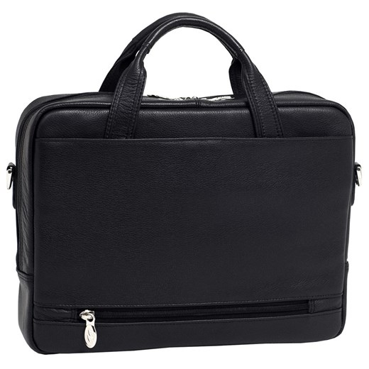 MCKLEIN Bridgeport 15475L czarna ekskluzywna skórzana torba biznesowa na laptopa 17" skorzana-com czarny duży