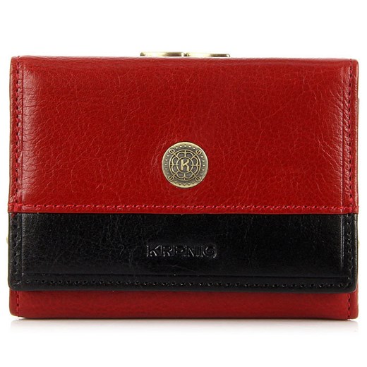 KRENIG Scarlet 13011 czerwona portmonetka skórzana damska w pudełku skorzana-com czerwony naturalne
