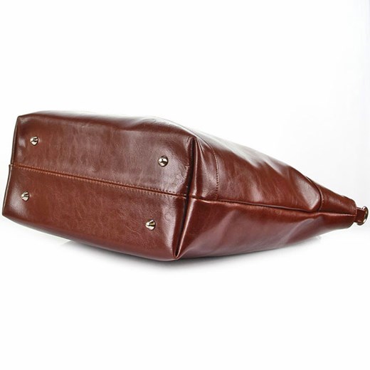 DAN-A T195 koniakowa torebka skórzana elegancki kuferek skorzana-com czerwony biznesowy
