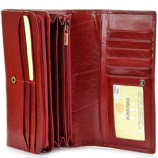 KRENIG El Dorado 11015 ekskluzywny czerwony skórzany portfel damski skorzana-com czerwony Ekskluzywne