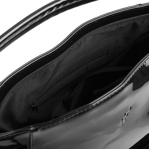 FELICE Fervido M13 czarna elegancka torebka damska lakierowana skorzana-com bialy lakierowane