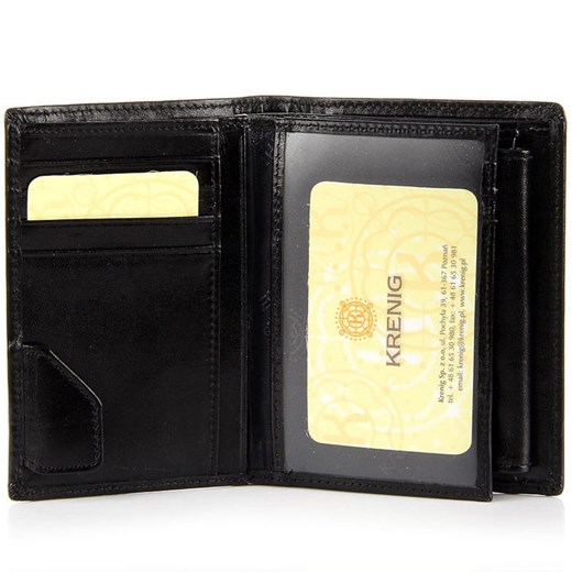 KRENIG El Dorado 11028 czarny portfel skórzany męski skorzana-com czarny kieszeń na bilon