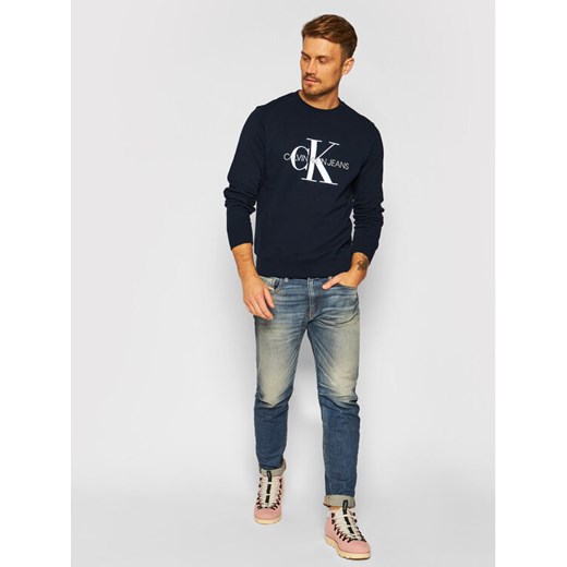Calvin Klein Jeans Bluza Monogram Logo J30J314313 Granatowy Regular Fit XXL wyprzedaż MODIVO