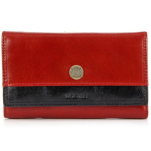 KRENIG Scarlet 13022 czerwony portfel skórzany damski w pudełku skorzana-com czerwony naturalne