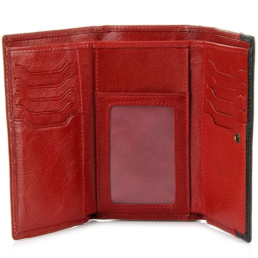 KRENIG Scarlet 13022 czerwony portfel skórzany damski w pudełku skorzana-com czerwony skóra