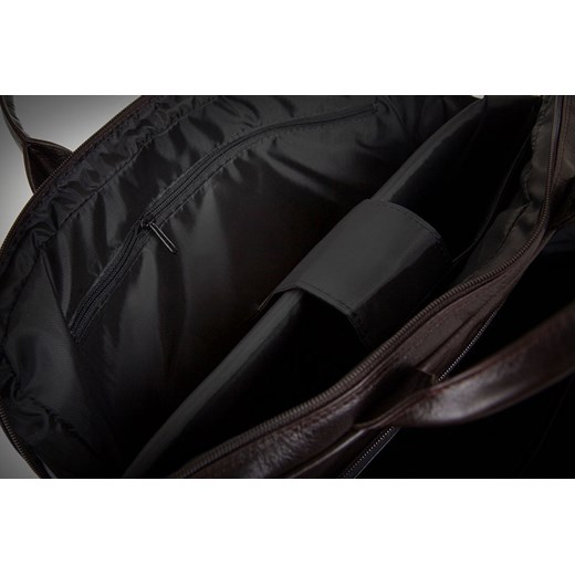 SOLIER Rothen SL30 ciemnobrązowa skórzana torba męska na ramię, torba na laptop skorzana-com czarny funkcjonalne