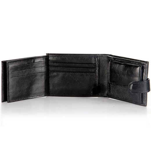P156 czarny skórzany portfel męski skorzana-com czarny miejsce na karty kredytowe