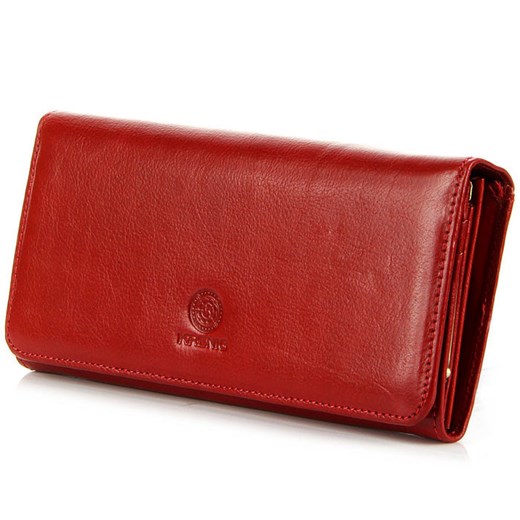 KRENIG Classic 12026 czerwony portfel skórzany damski w pudełku skorzana-com czerwony damskie