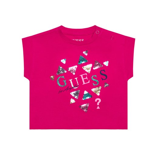 Guess T-Shirt K1GI03 K6YW1 Różowy Regular Fit Guess 3_6M okazja MODIVO