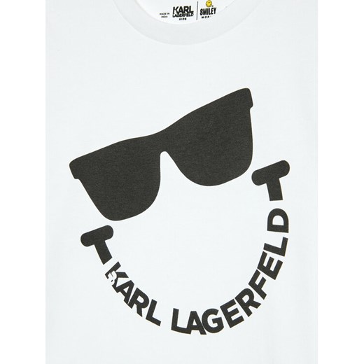 KARL LAGERFELD T-Shirt SMILEY WORLD Z25344 S Biały Regular Fit Karl Lagerfeld 6Y okazja MODIVO