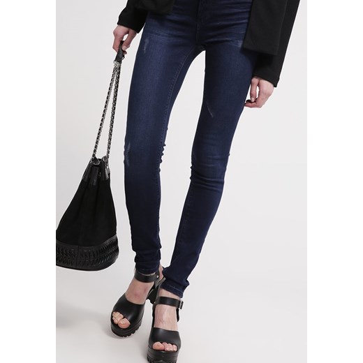 Selected Femme SFGAIA Jeansy Slim fit dark blue denim zalando czarny jeans