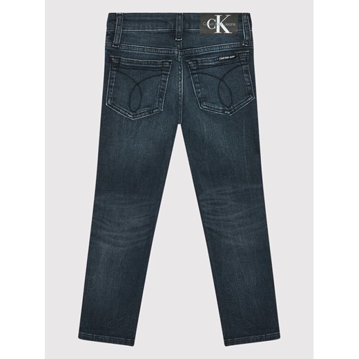 Calvin Klein Jeans Jeansy Slim Blue Black IB0IB01078 Granatowy Slim Fit 14Y wyprzedaż MODIVO