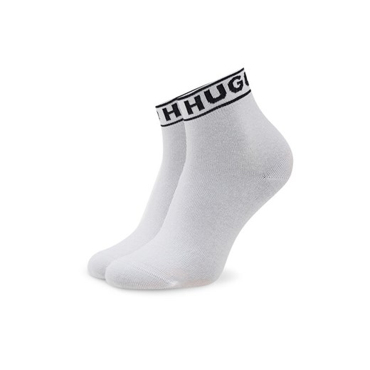 Hugo Zestaw 2 par wysokich skarpet damskich Logo 50469291 Biały 35_38 MODIVO