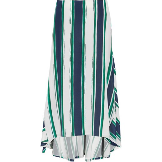 Asymmetric striped silk midi skirt net-a-porter niebieski midi
